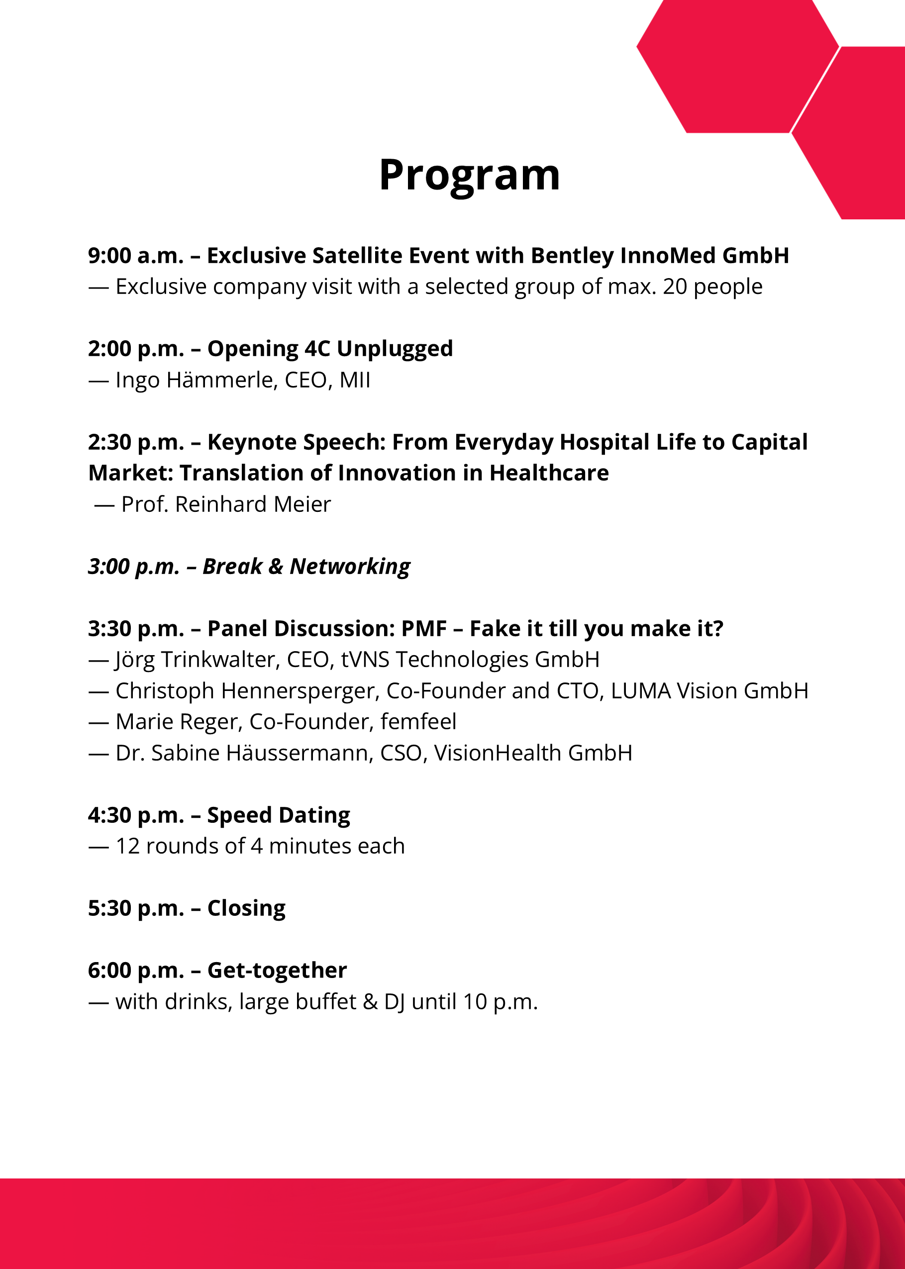 4C Unplugged Programm EN